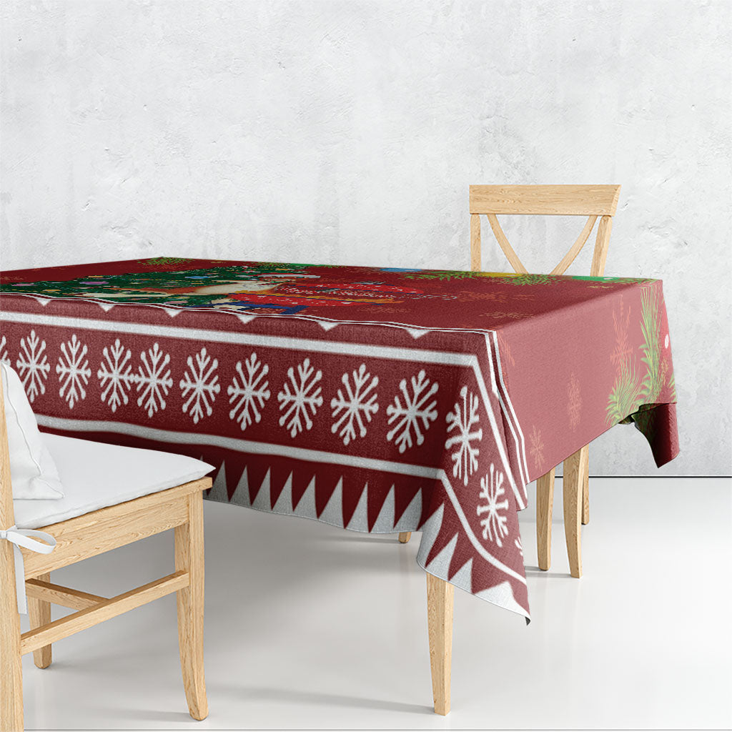 Australia Christmas In July Tablecloth Happy Chrissie Kangaroo Barbie