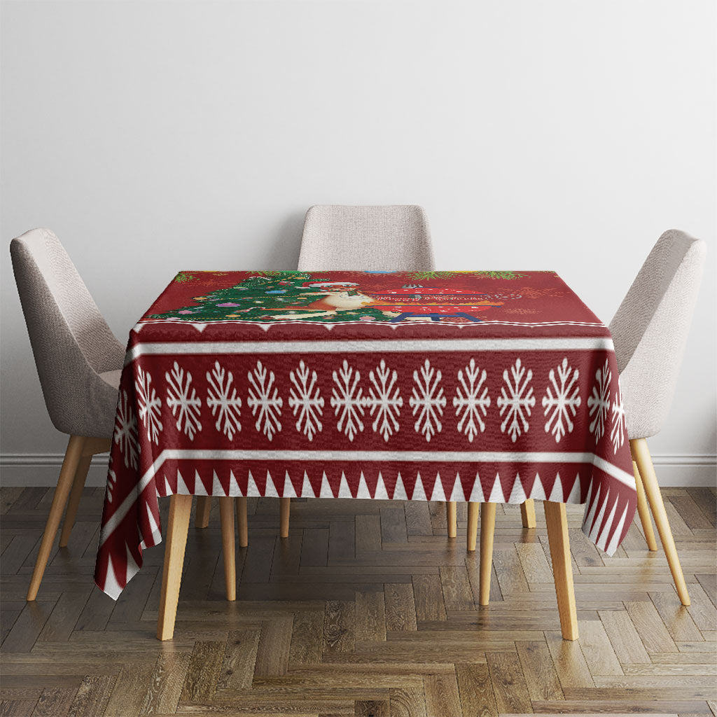Australia Christmas In July Tablecloth Happy Chrissie Kangaroo Barbie