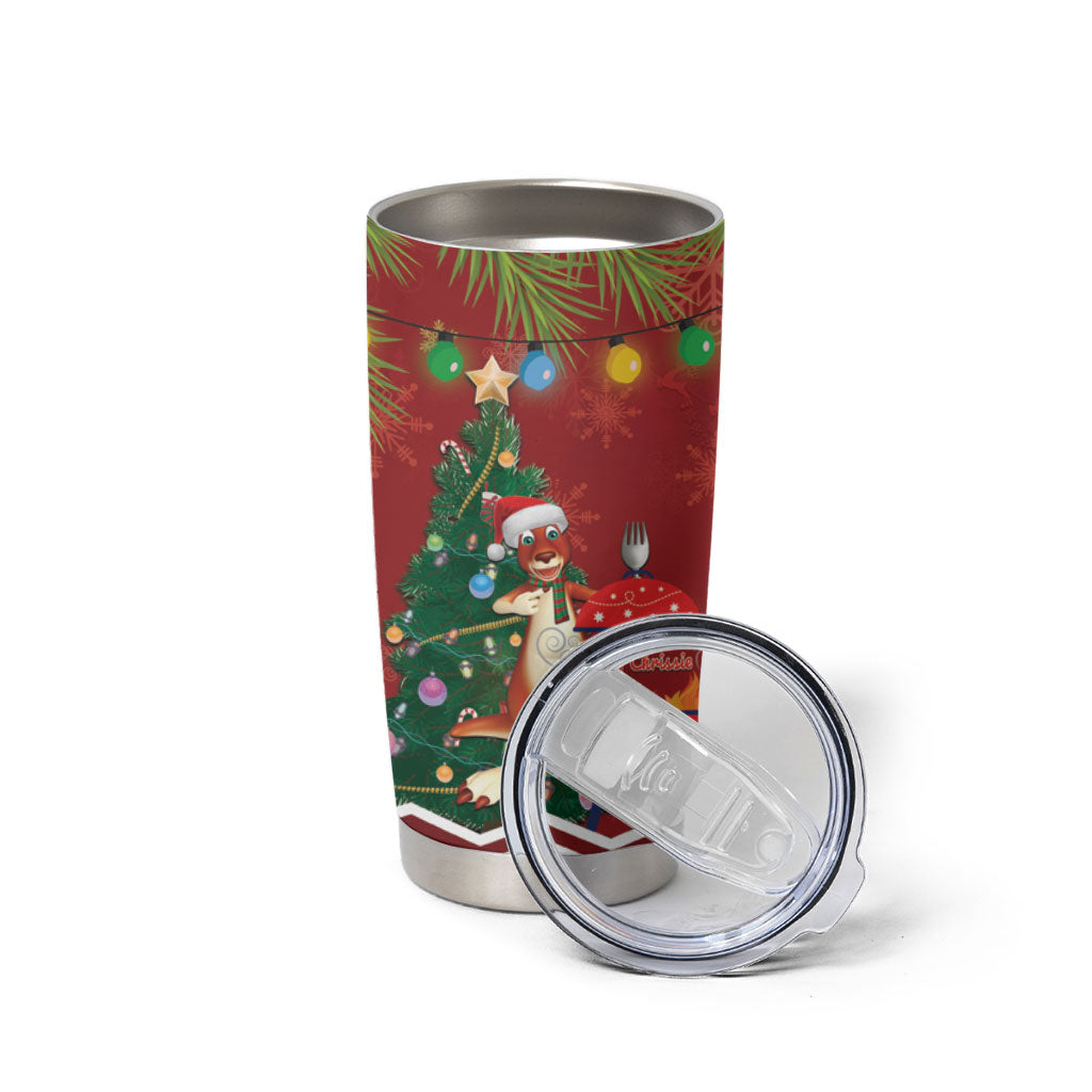 Australia Christmas In July Tumbler Cup Happy Chrissie Kangaroo Barbie