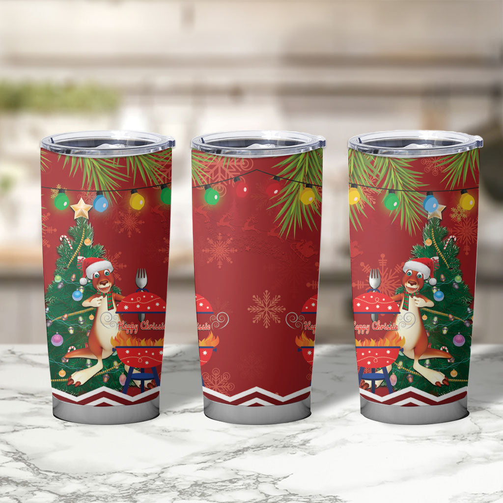 Australia Christmas In July Tumbler Cup Happy Chrissie Kangaroo Barbie