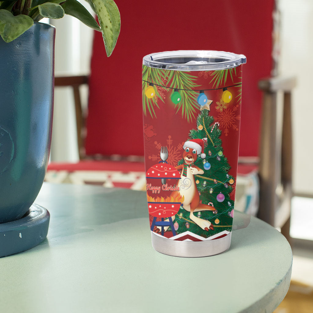 Australia Christmas In July Tumbler Cup Happy Chrissie Kangaroo Barbie