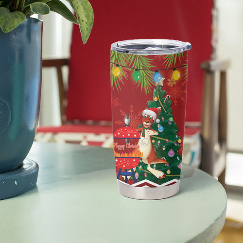 Australia Christmas In July Tumbler Cup Happy Chrissie Kangaroo Barbie