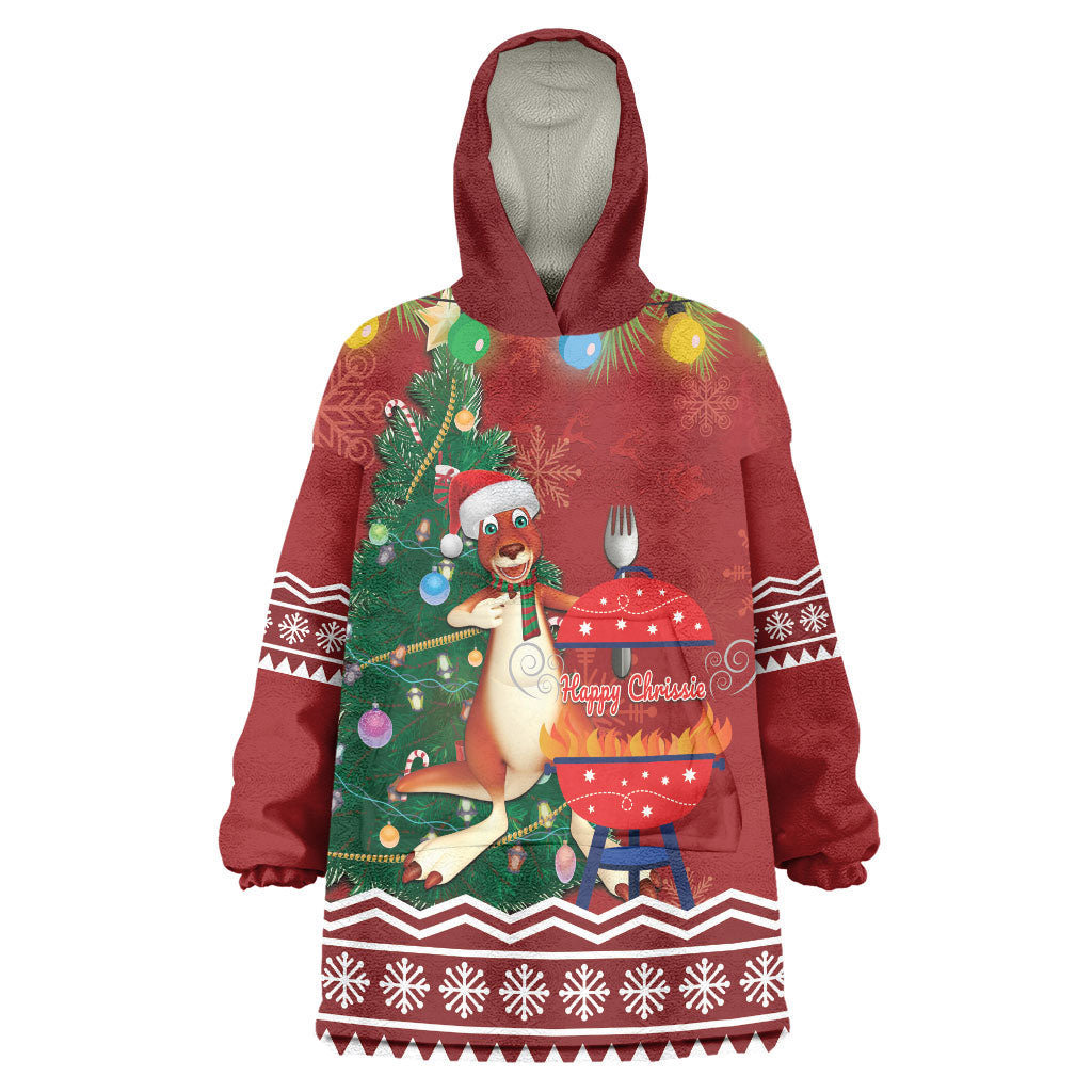 Australia Christmas In July Wearable Blanket Hoodie Happy Chrissie Kangaroo Barbie