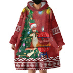 Australia Christmas In July Wearable Blanket Hoodie Happy Chrissie Kangaroo Barbie