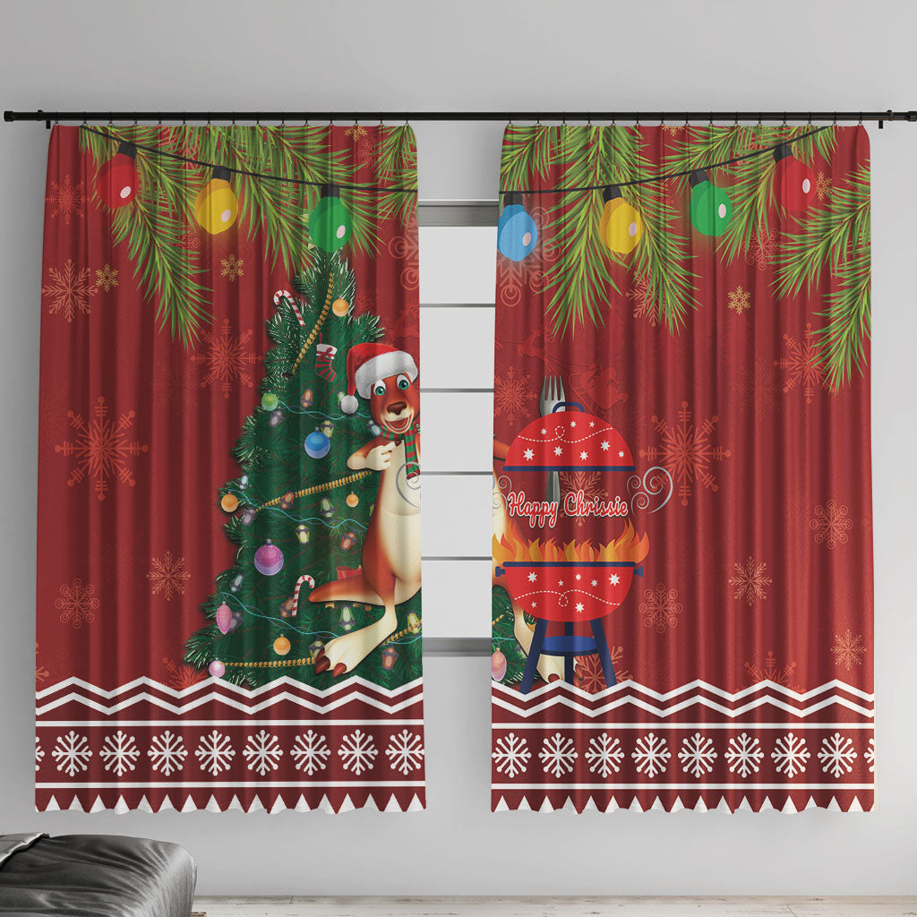 Australia Christmas In July Window Curtain Happy Chrissie Kangaroo Barbie