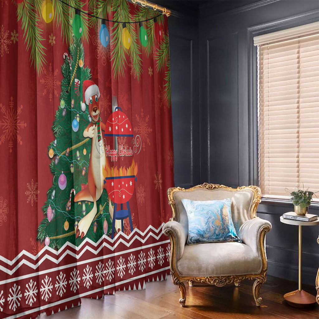 Australia Christmas In July Window Curtain Happy Chrissie Kangaroo Barbie