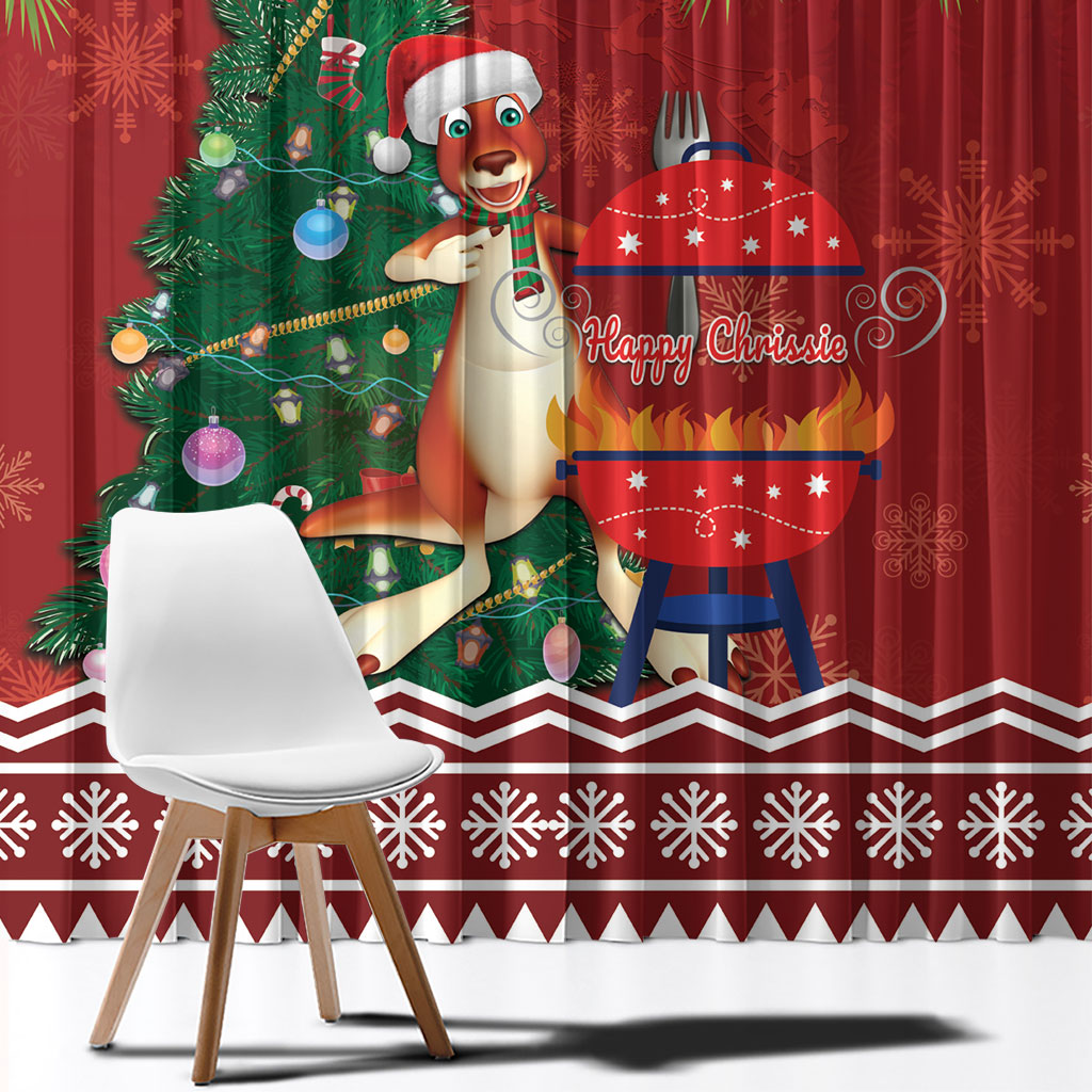 Australia Christmas In July Window Curtain Happy Chrissie Kangaroo Barbie