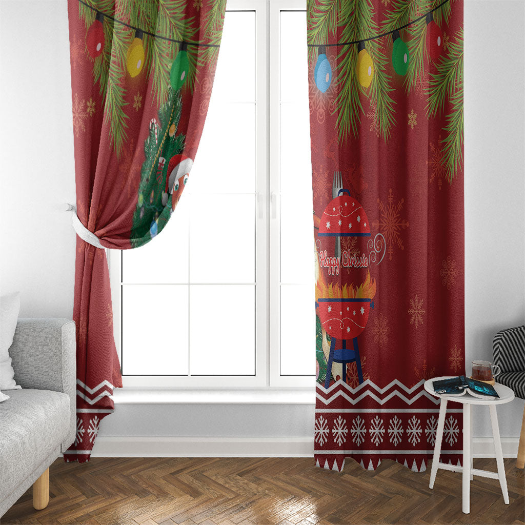 Australia Christmas In July Window Curtain Happy Chrissie Kangaroo Barbie