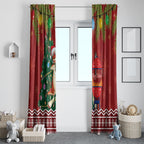 Australia Christmas In July Window Curtain Happy Chrissie Kangaroo Barbie