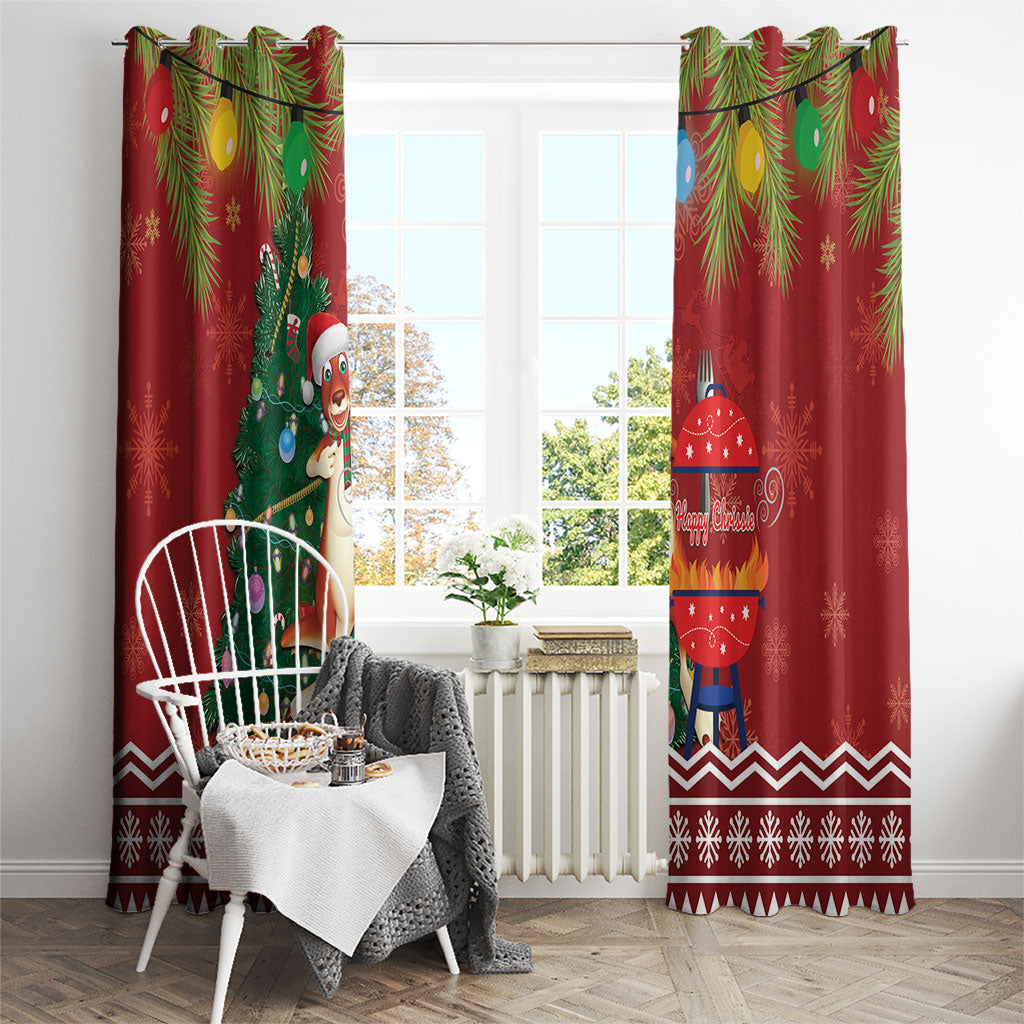 Australia Christmas In July Window Curtain Happy Chrissie Kangaroo Barbie