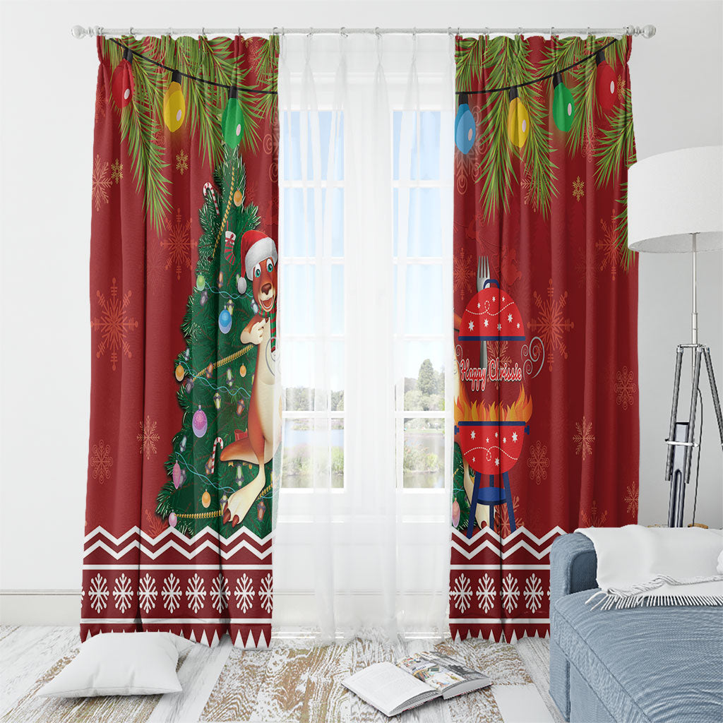 Australia Christmas In July Window Curtain Happy Chrissie Kangaroo Barbie