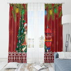 Australia Christmas In July Window Curtain Happy Chrissie Kangaroo Barbie