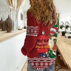 Australia Christmas In July Women Casual Shirt Happy Chrissie Kangaroo Barbie