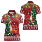 Australia Christmas In July Women Polo Shirt Happy Chrissie Kangaroo Barbie