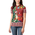 Australia Christmas In July Women Polo Shirt Happy Chrissie Kangaroo Barbie