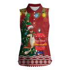 Australia Christmas In July Women Sleeveless Polo Shirt Happy Chrissie Kangaroo Barbie