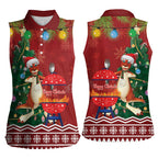Australia Christmas In July Women Sleeveless Polo Shirt Happy Chrissie Kangaroo Barbie