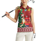 Australia Christmas In July Women Sleeveless Polo Shirt Happy Chrissie Kangaroo Barbie