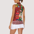 Australia Christmas In July Women Sleeveless Polo Shirt Happy Chrissie Kangaroo Barbie