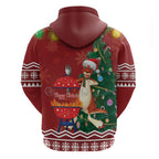Australia Christmas In July Zip Hoodie Happy Chrissie Kangaroo Barbie