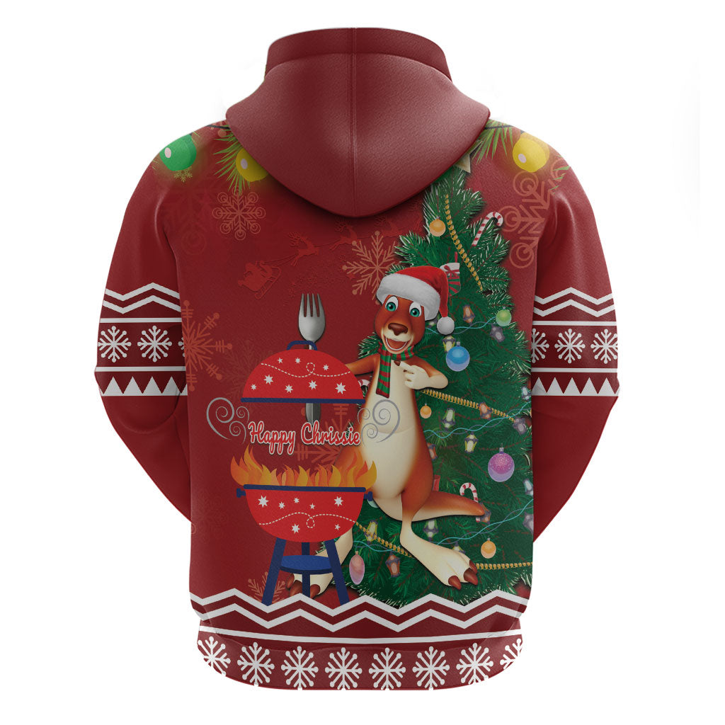 Australia Christmas In July Zip Hoodie Happy Chrissie Kangaroo Barbie