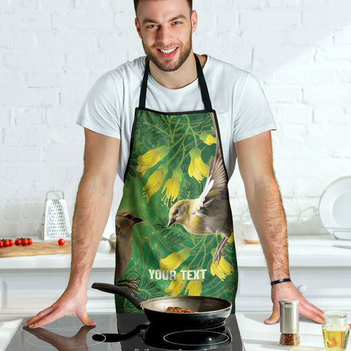 Bellbird New Zealand Personalised Apron Kowhai Flower Maori Pattern