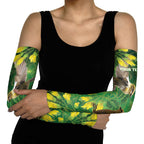 Bellbird New Zealand Personalised Arm Sleeves Kowhai Flower Maori Pattern