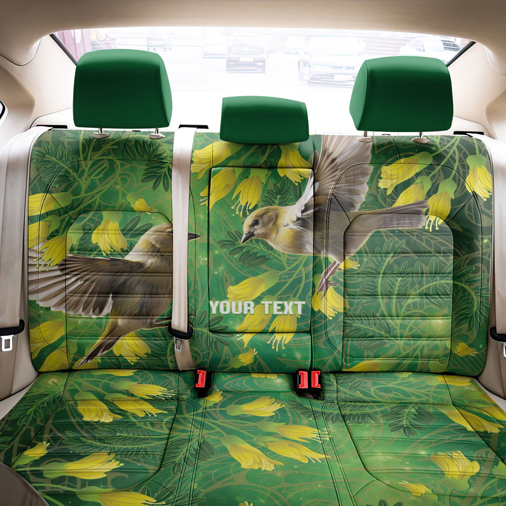 Bellbird New Zealand Personalised Back Car Seat Cover Kowhai Flower Maori Pattern
