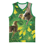 Bellbird New Zealand Personalised Basketball Jersey Kowhai Flower Maori Pattern