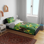 Bellbird New Zealand Personalised Bedding Set Kowhai Flower Maori Pattern