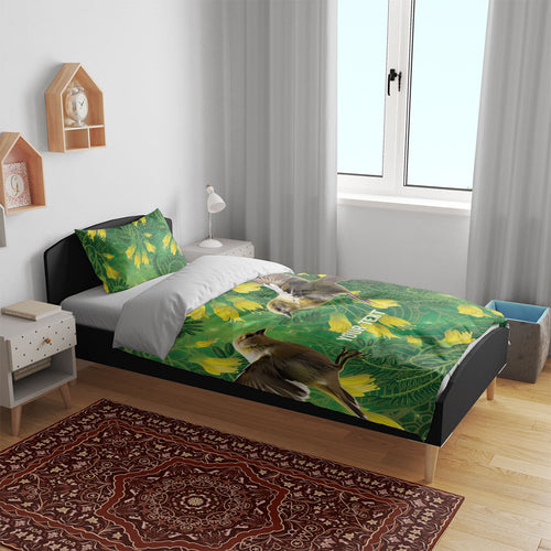 Bellbird New Zealand Personalised Bedding Set Kowhai Flower Maori Pattern