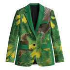 Bellbird New Zealand Personalised Blazer Kowhai Flower Maori Pattern