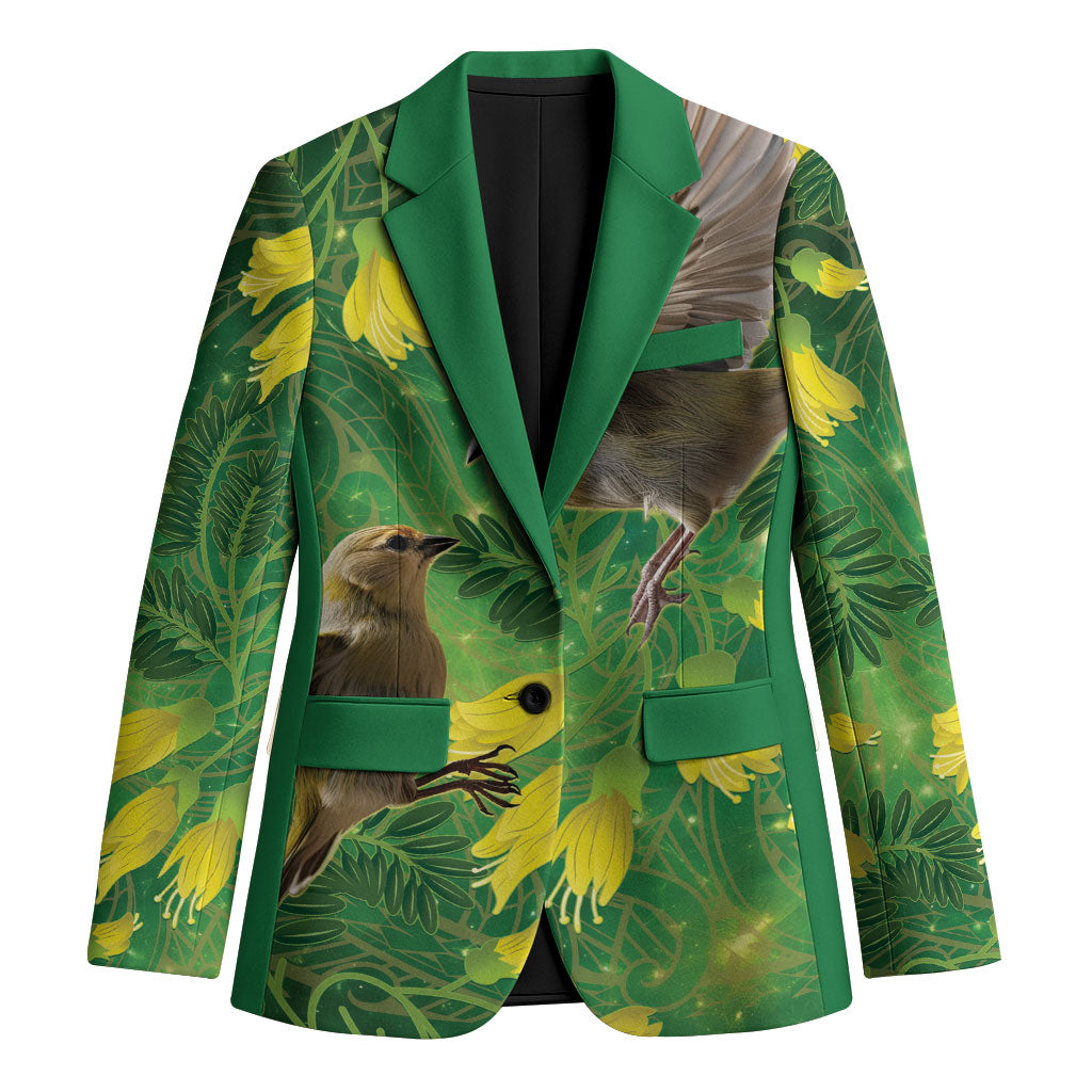 Bellbird New Zealand Personalised Blazer Kowhai Flower Maori Pattern