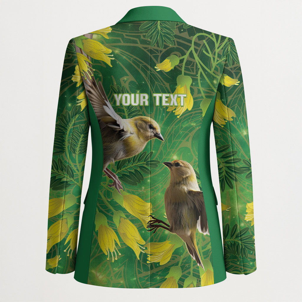 Bellbird New Zealand Personalised Blazer Kowhai Flower Maori Pattern