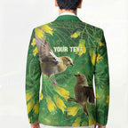 Bellbird New Zealand Personalised Blazer Kowhai Flower Maori Pattern