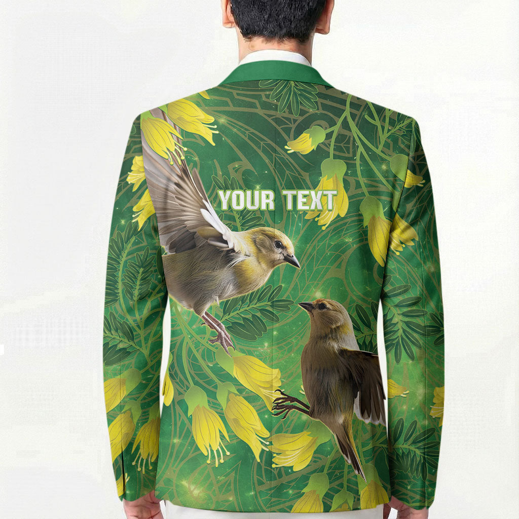 Bellbird New Zealand Personalised Blazer Kowhai Flower Maori Pattern