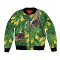 Bellbird New Zealand Personalised Bomber Jacket Kowhai Flower Maori Pattern
