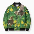 Bellbird New Zealand Personalised Bomber Puffer Jacket Kowhai Flower Maori Pattern
