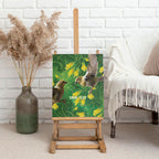 Bellbird New Zealand Personalised Canvas Wall Art Kowhai Flower Maori Pattern