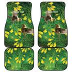 Bellbird New Zealand Personalised Car Mats Kowhai Flower Maori Pattern