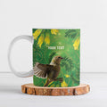 Bellbird New Zealand Personalised Ceramic Mug Kowhai Flower Maori Pattern