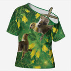 Bellbird New Zealand Personalised Cross Shoulder Shirt Kowhai Flower Maori Pattern