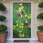 Bellbird New Zealand Personalised Door Cover Kowhai Flower Maori Pattern