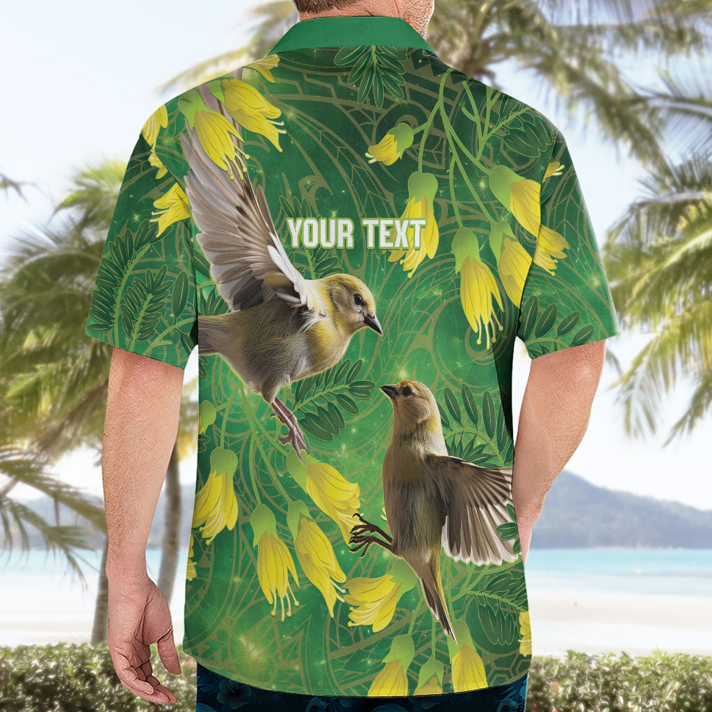 Bellbird New Zealand Personalised Hawaiian Shirt Kowhai Flower Maori Pattern
