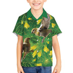 Bellbird New Zealand Personalised Hawaiian Shirt Kowhai Flower Maori Pattern
