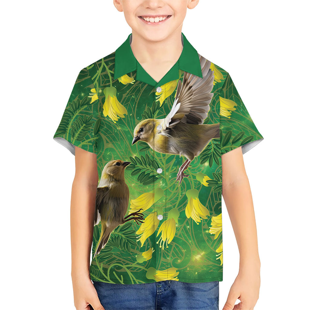Bellbird New Zealand Personalised Hawaiian Shirt Kowhai Flower Maori Pattern