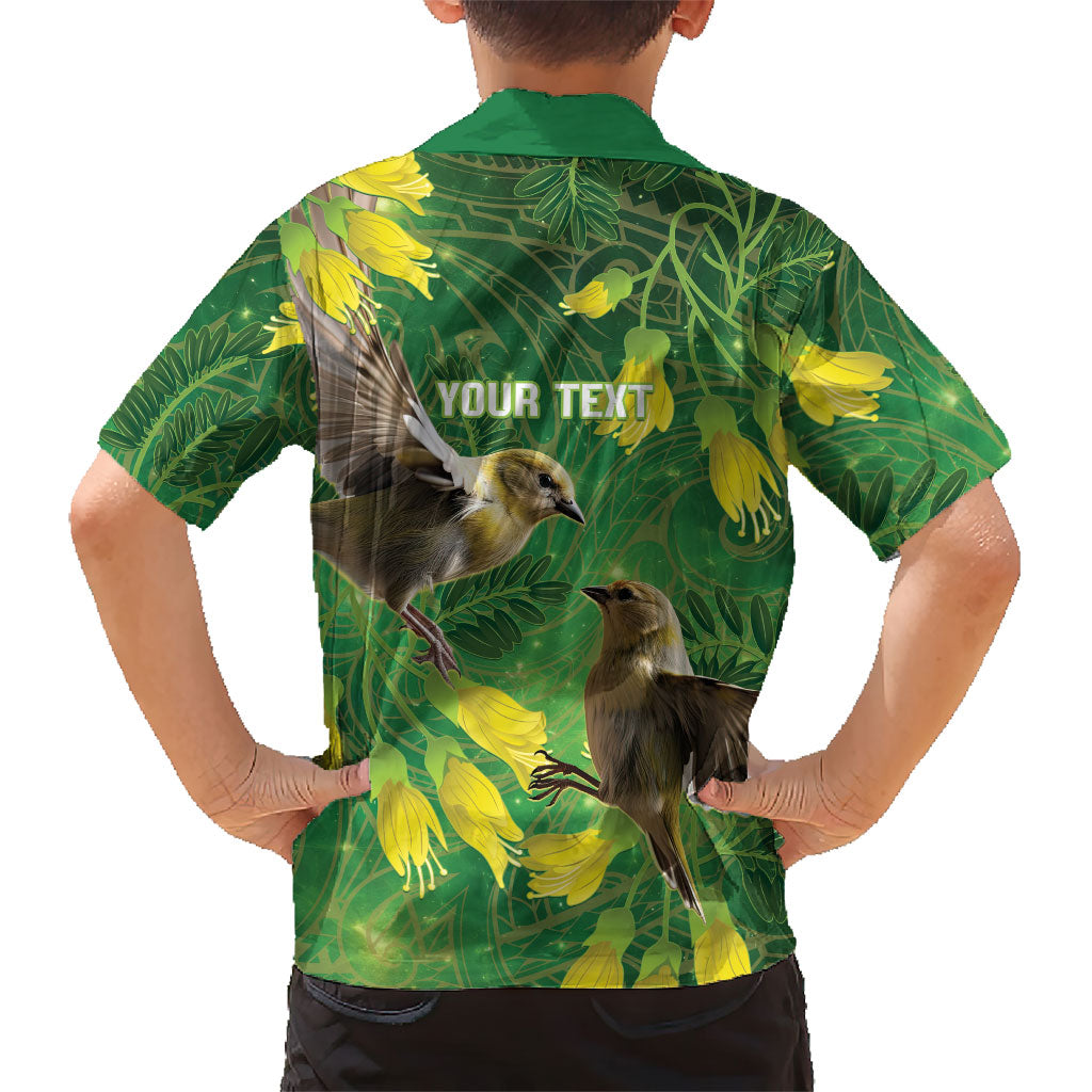 Bellbird New Zealand Personalised Hawaiian Shirt Kowhai Flower Maori Pattern