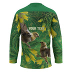 Bellbird New Zealand Personalised Hockey Jersey Kowhai Flower Maori Pattern