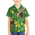 Bellbird New Zealand Personalised Kid Hawaiian Shirt Kowhai Flower Maori Pattern