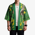 Bellbird New Zealand Personalised Kimono Kowhai Flower Maori Pattern